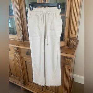 New In linen blend pants, oatmeal size XS